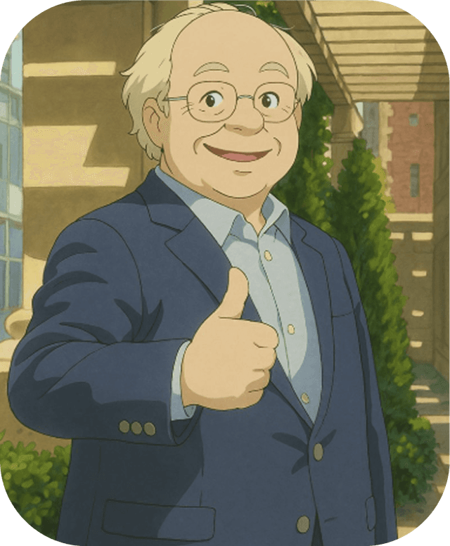 Elderly man giving thumbs up
